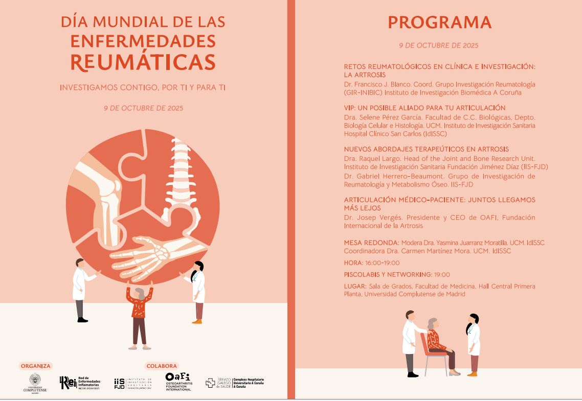 DÍA MUNDIAL DE LAS ENFERMEDADES REUMÁTICAS. SALA DE GRADOS-FACULTAD DE MEDICINA JUEVES 9 OCTUBRE, 16:00H-19:00H
